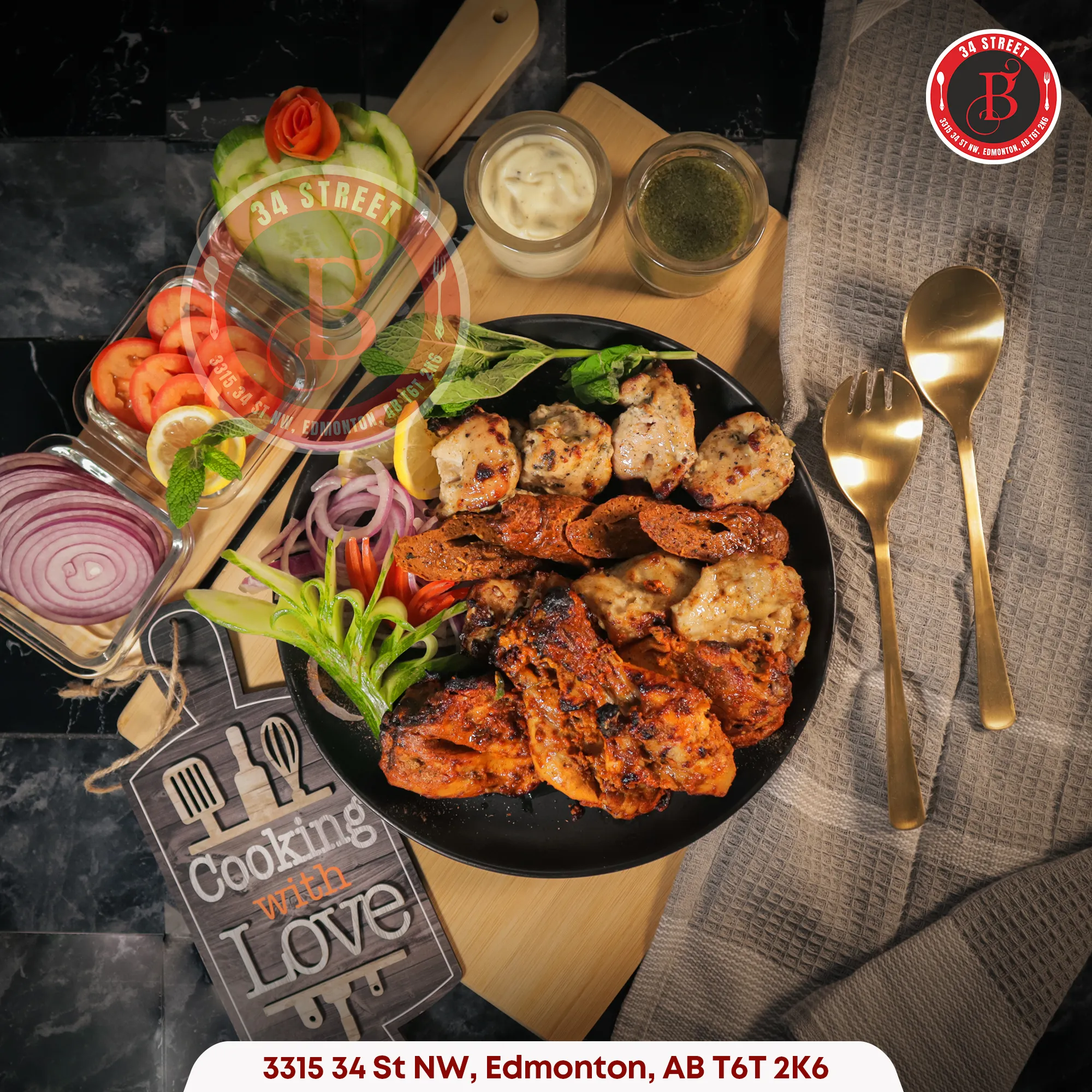 Non-Veg Platter at Baba Chicken Edmonton – loaded tandoori meats platter for sharing